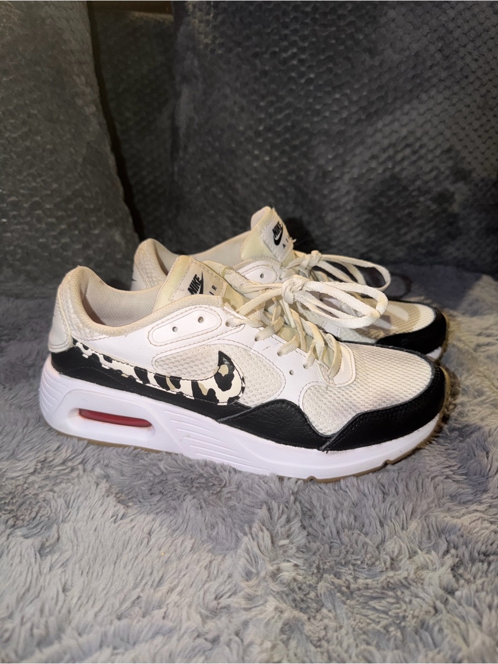 Nike Women’s Air Max SC White & Black Leopard Accent Sneakers